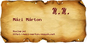 Mázi Márton névjegykártya