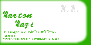 marton mazi business card